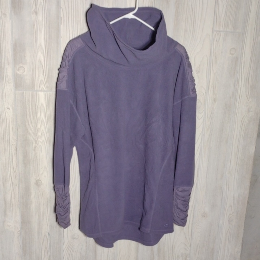 Cowl Neck, Ruffle Fleece Top